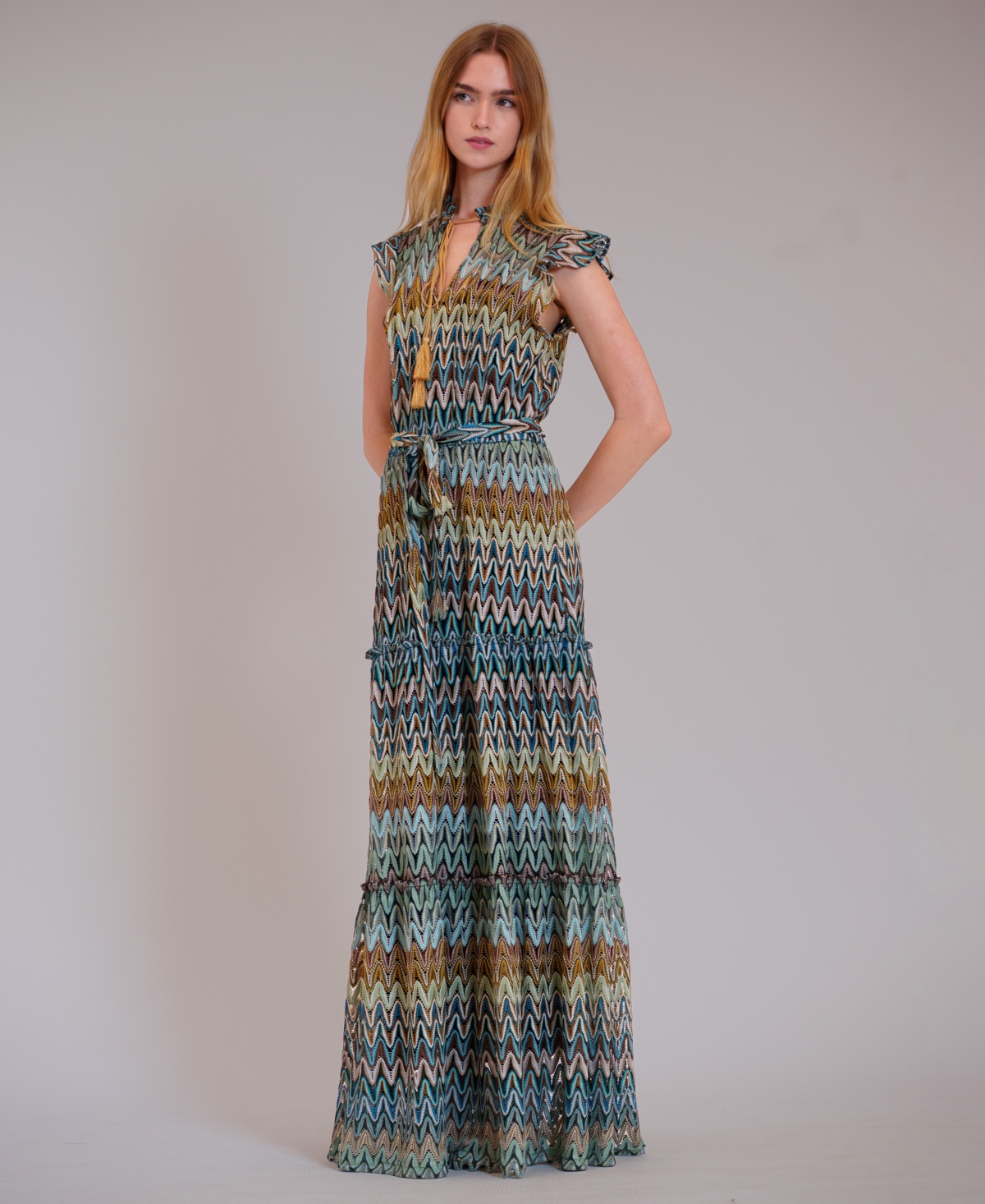 julia jordan Women’s Sleeveless Maxi Dress – Green Multi julia jordan Women’s Sleeveless Maxi Dress – Green Multi