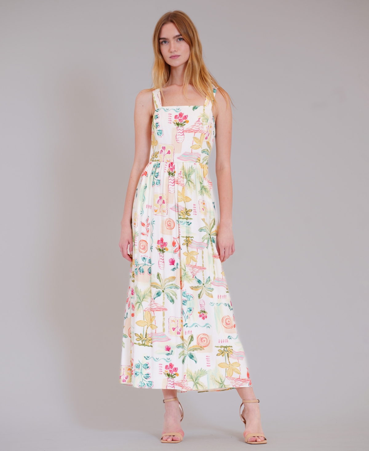 julia jordan Women’s Sleeveless Sweetheart Midi Dress – Ivory Multi julia jordan Women’s Sleeveless Sweetheart Midi Dress – Ivory Multi