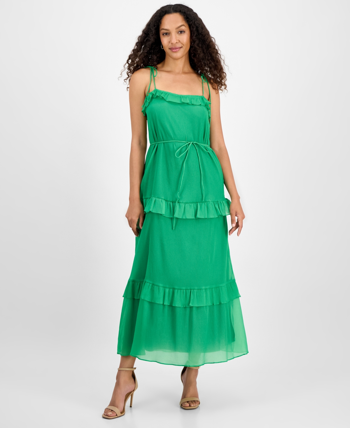 julia jordan Women’s Tie-Strap Maxi Dress – Green julia jordan Women’s Tie-Strap Maxi Dress – Green