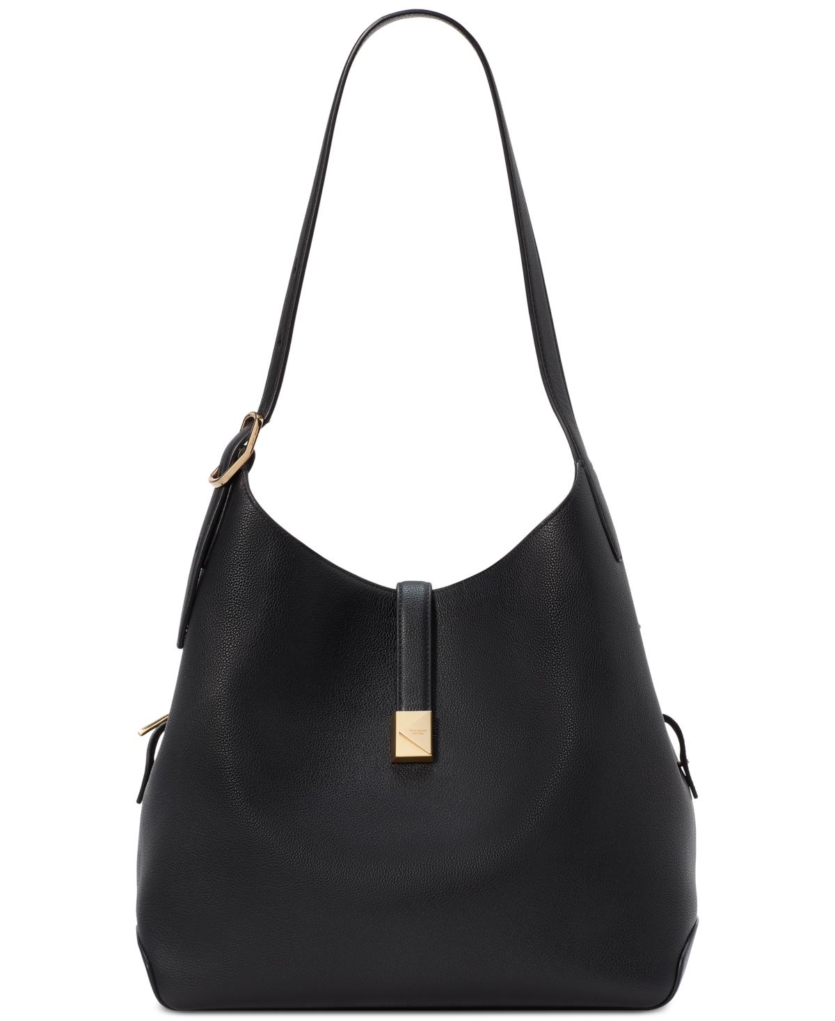 kate spade new york Deco Large Pebbled Leather Shoulder Bag – Black kate spade new york Deco Large Pebbled Leather Shoulder Bag – Black
