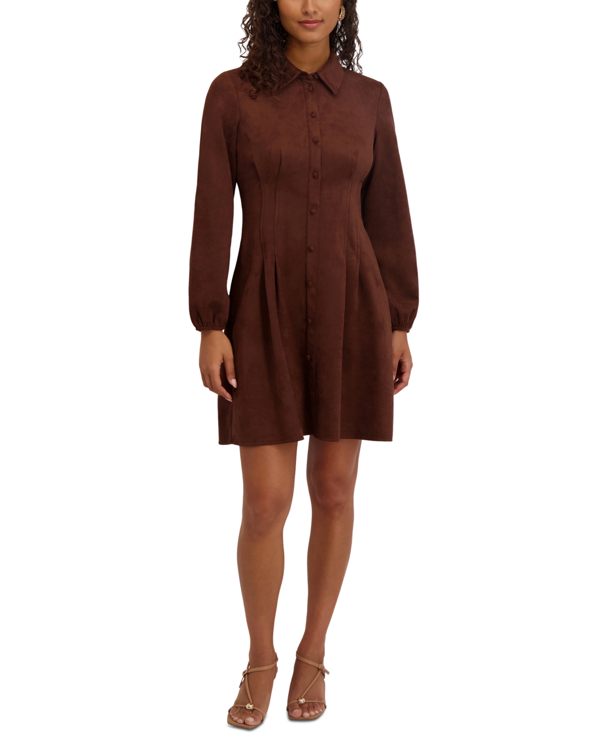 kensie Women’s Long-Sleeve Dress – Brown kensie Women’s Long-Sleeve Dress – Brown