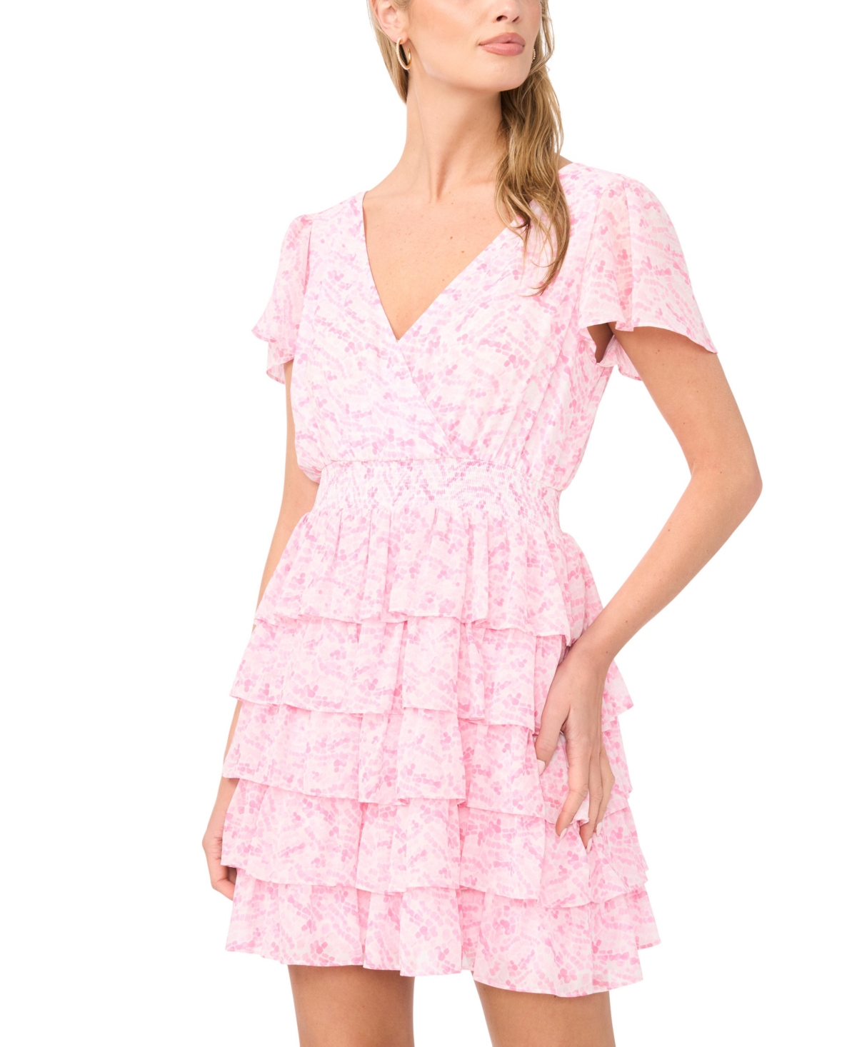 1.state Women’s Flutter-Sleeve V-Neck Mini Dress – Orchid Smoke 1.state Women’s Flutter-Sleeve V-Neck Mini Dress – Orchid Smoke