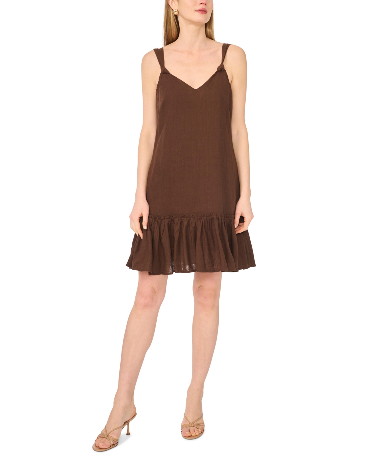 1.state Women’s Mini V-Neck Sleeveless Tiered Ruffle Dress – Cappuccino 1.state Women’s Mini V-Neck Sleeveless Tiered Ruffle Dress – Cappuccino