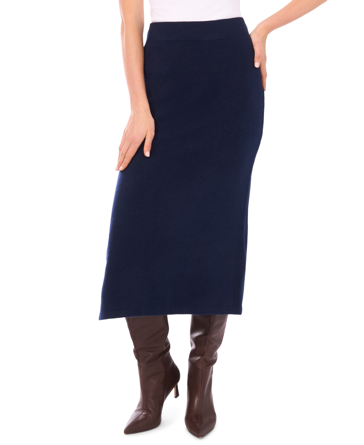 1.state Women’s Side Slit Pencil Midi Skirt – Classic Navy 1.state Women’s Side Slit Pencil Midi Skirt – Classic Navy