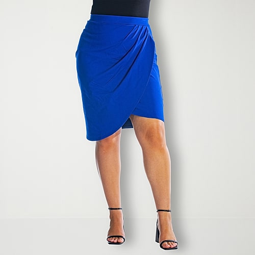 24seven Comfort Apparel Womens Plus Mid Rise Pencil Skirt, 3x, Blue 24seven Comfort Apparel Womens Plus Mid Rise Pencil Skirt, 3x, Blue