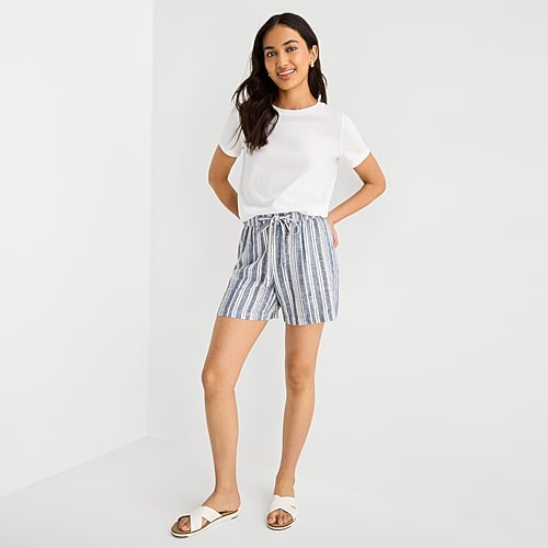 A.N.A Womens High Rise 5″ Pull-On Short, Petite Large, Blue