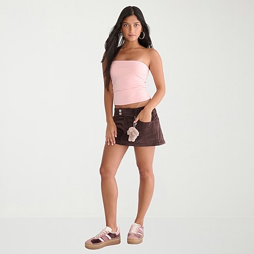 AEROPOSTALE Womens Juniors Mini Corduroy A-Line Skirt, Medium, Brown AEROPOSTALE Womens Juniors Mini Corduroy A-Line Skirt, Medium, Brown