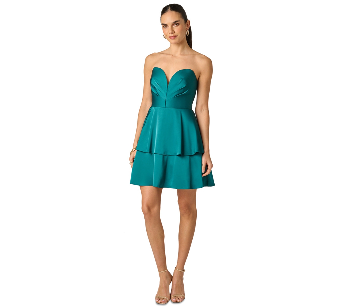 Adrianna Women’s Sweetheart Satin Mini Dress – Rich Gem Adrianna Women’s Sweetheart Satin Mini Dress – Rich Gem