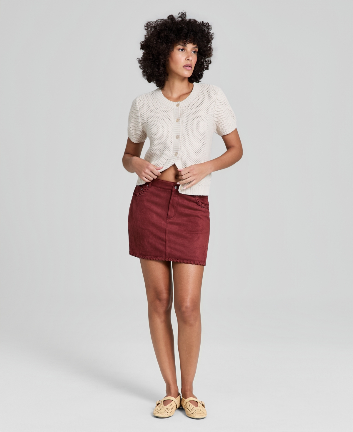 And Now This Women’s Faux-Suede Woven Mini Skirt, Macy’s Exclusive – Soft Sienna And Now This Women’s Faux-Suede Woven Mini Skirt, Macy’s Exclusive – Soft Sienna