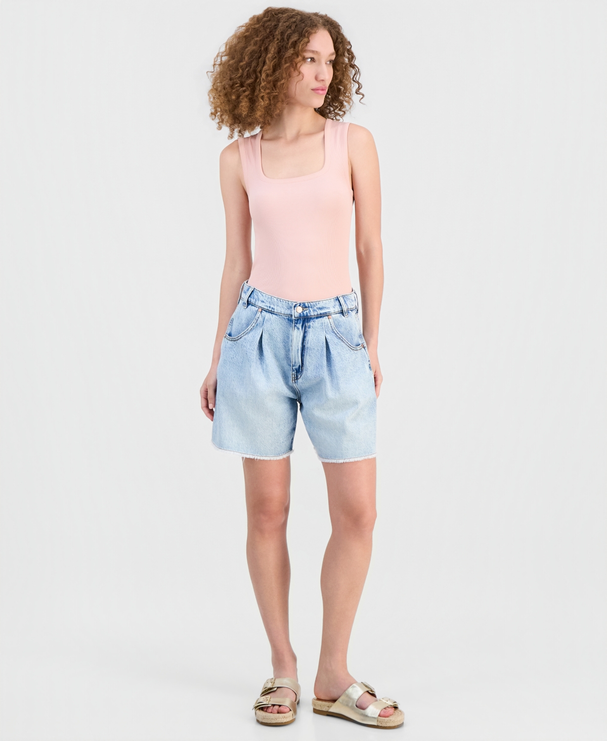 And Now This Women’s Pleated Denim Shorts, Macy’s Exclusive – Light Wash And Now This Women’s Pleated Denim Shorts, Macy’s Exclusive – Light Wash