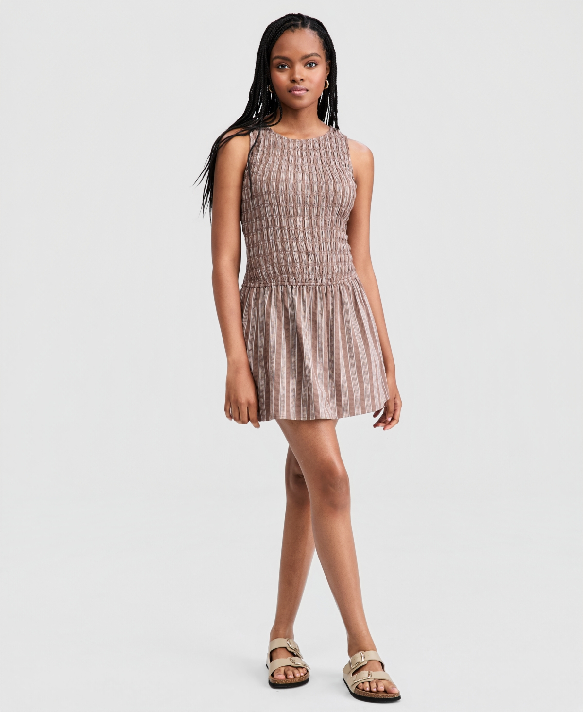 And Now This Women’s Stripe Mini Dress, Macy’s Exclusive – Brown Stripe And Now This Women’s Stripe Mini Dress, Macy’s Exclusive – Brown Stripe