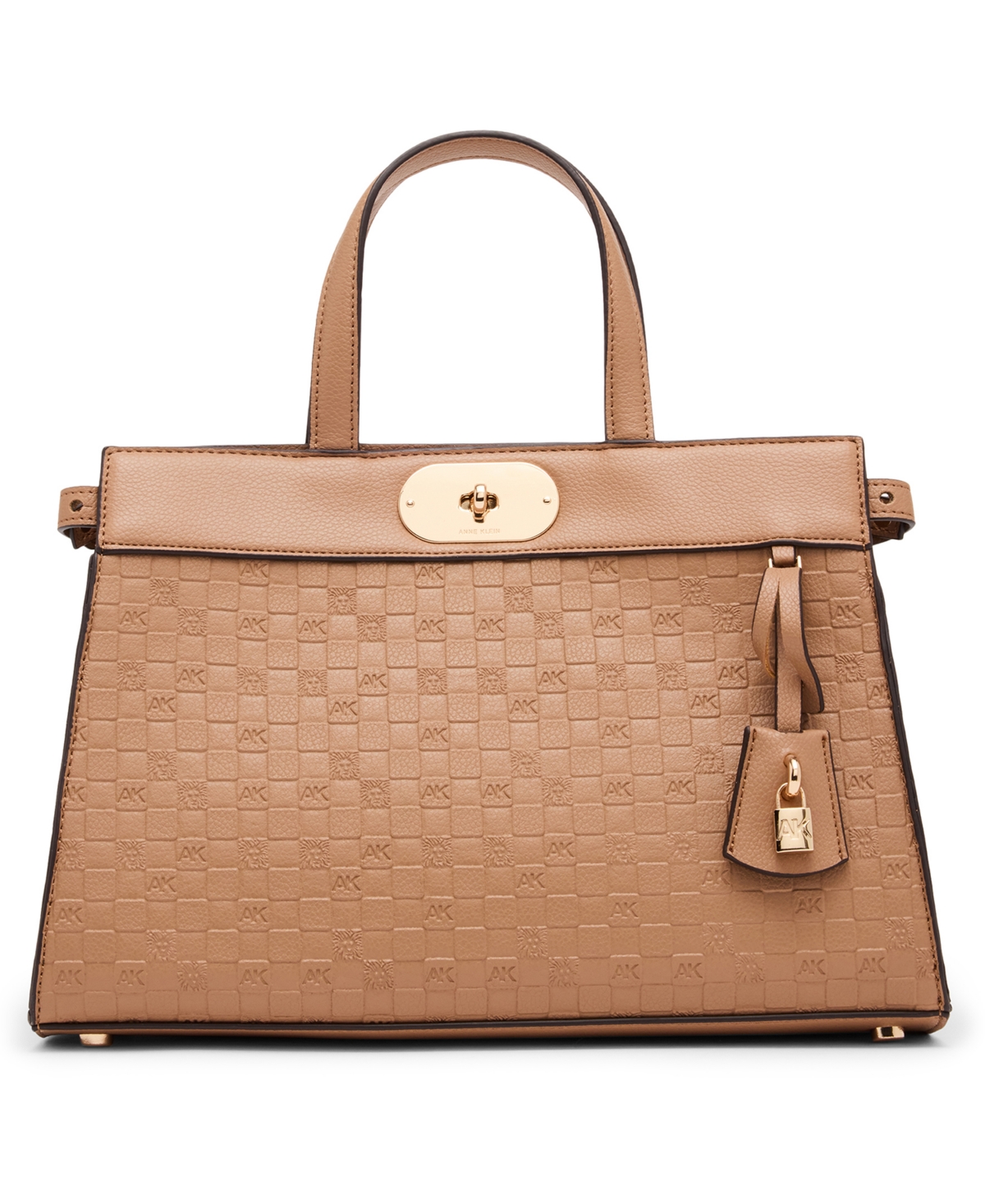 Anne Klein Medium Convertible Embossed Satchel Handbag – Beige Anne Klein Medium Convertible Embossed Satchel Handbag – Beige
