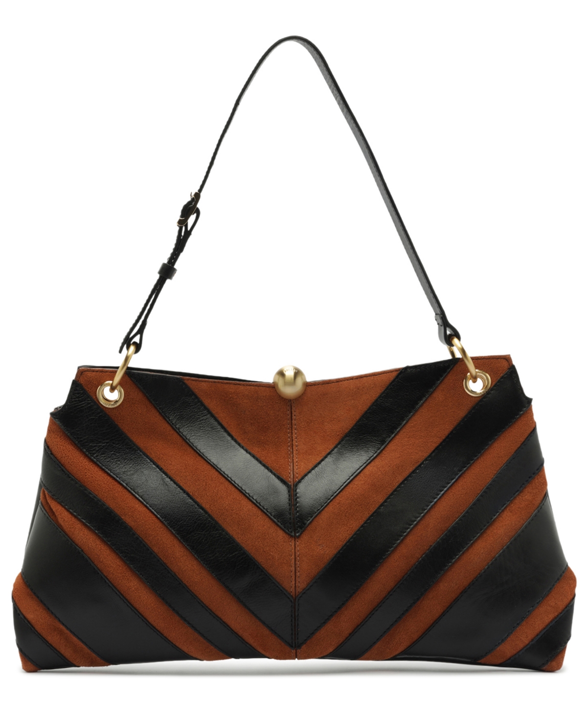 Arezzo Aurora Large Leather Shoulder Handbag – Preto/Soul Natural Arezzo Aurora Large Leather Shoulder Handbag – Preto/Soul Natural
