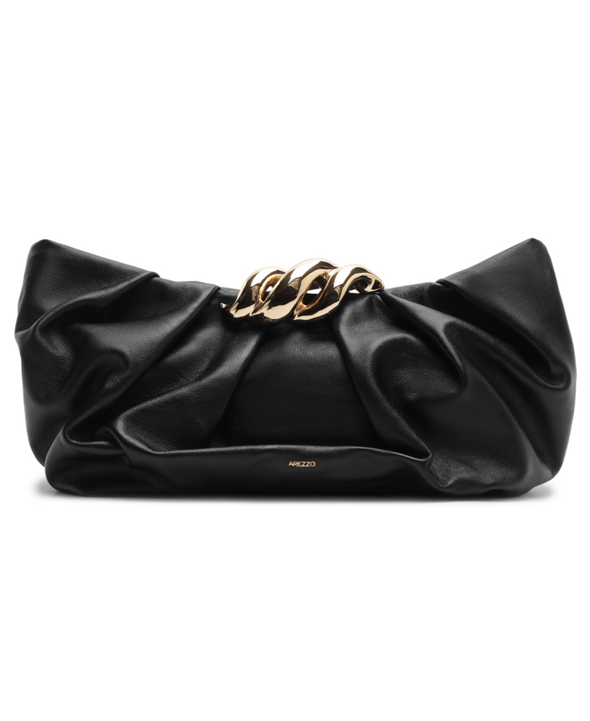 Arezzo Caitlyn Small Leather Clutch Handbag – Black
