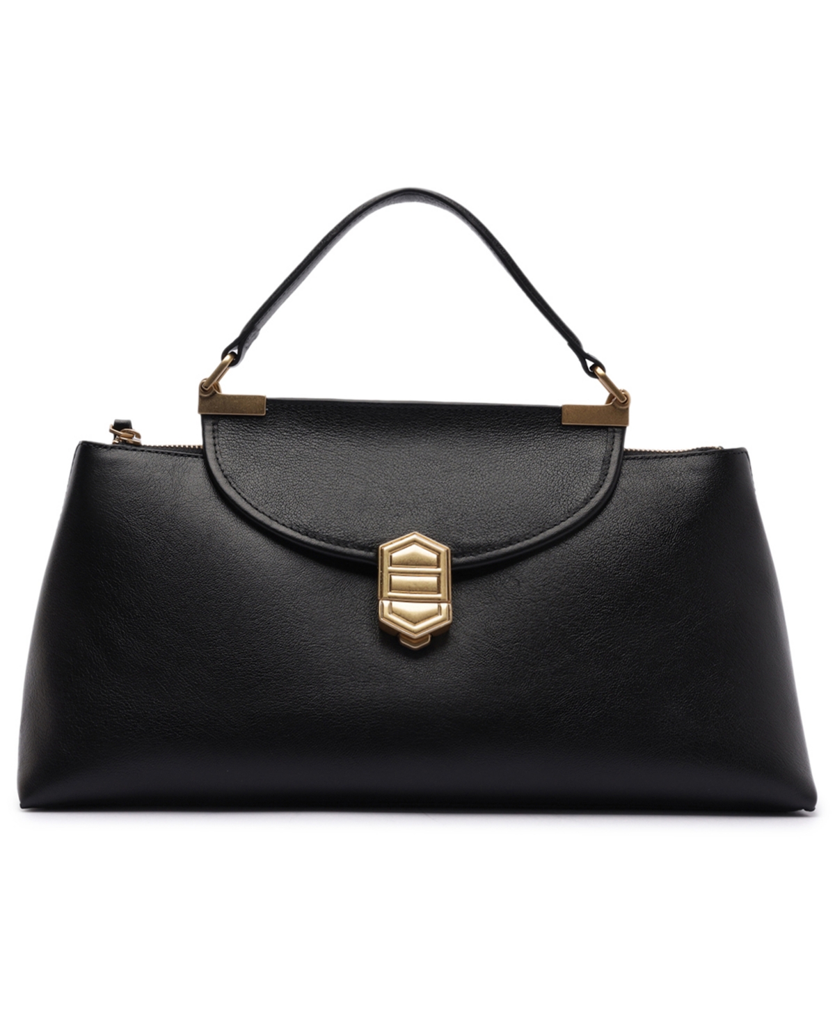 Arezzo Everly Leather Large Satchel Handbag – Black