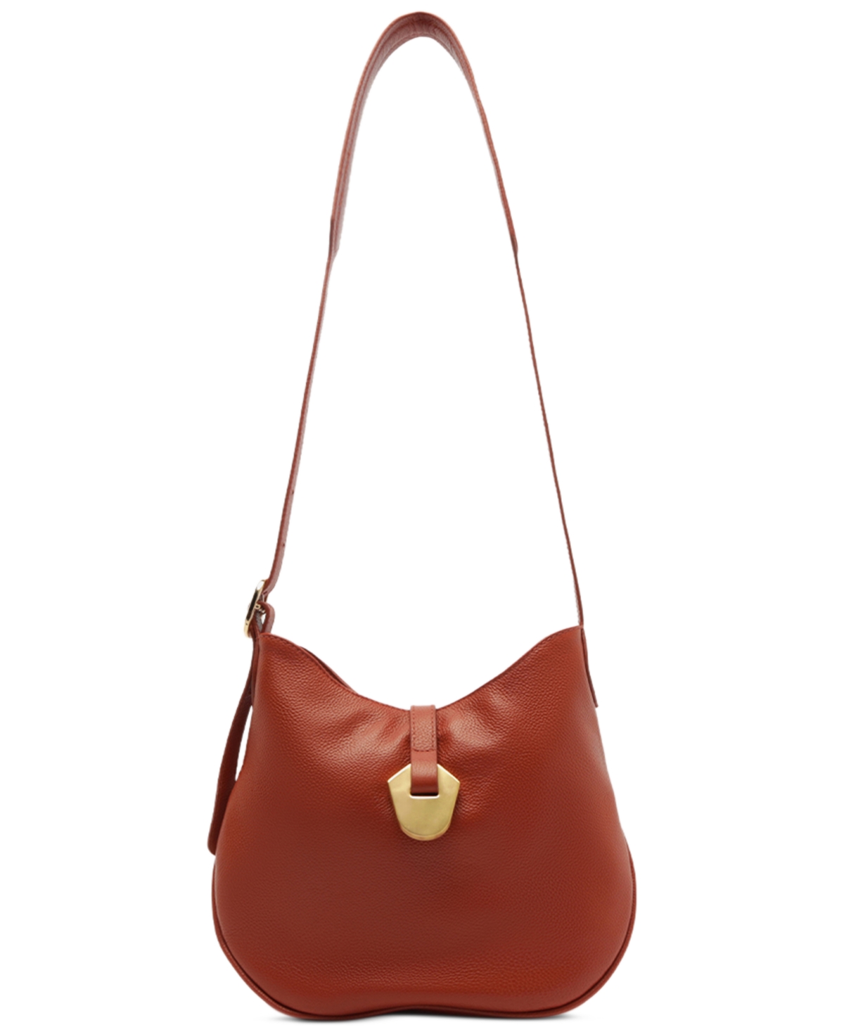 Arezzo Sabrina Small Leather Snap Button Crossbody Handbag – West Orange Arezzo Sabrina Small Leather Snap Button Crossbody Handbag – West Orange