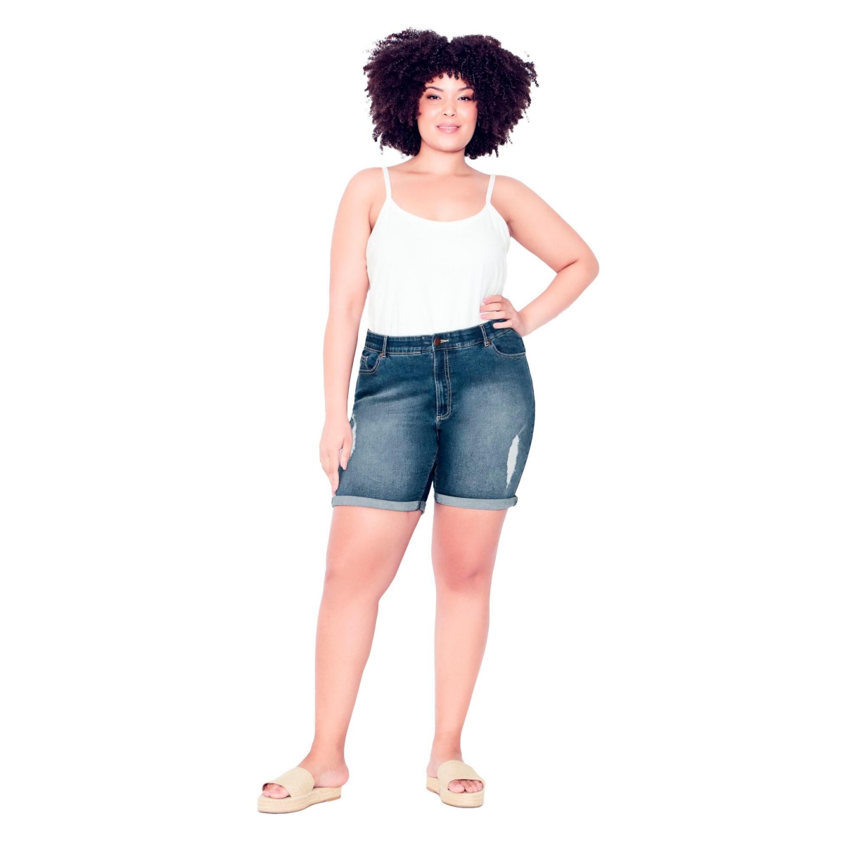 Avenue Women’s Giana Ripped Short – Mid wash Avenue Women’s Giana Ripped Short – Mid wash