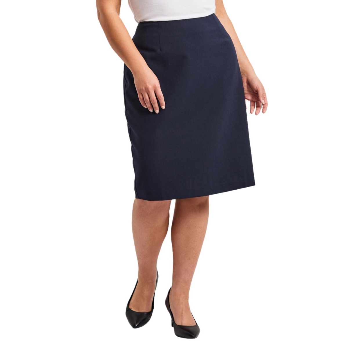 Avenue Women’s Plus Size Cool Hand Pencil Skirt – Navy