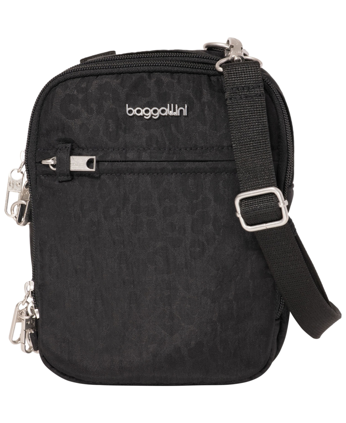 Baggallini Classic Anti-Theft Mini Crossbody Handbag – Black Cheetah Emboss Baggallini Classic Anti-Theft Mini Crossbody Handbag – Black Cheetah Emboss