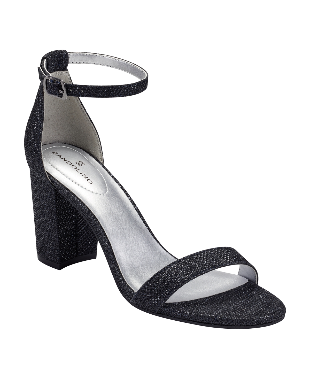 Bandolino Women’s Armory Block Heel Dress Sandals – Black/Blue Shimmer