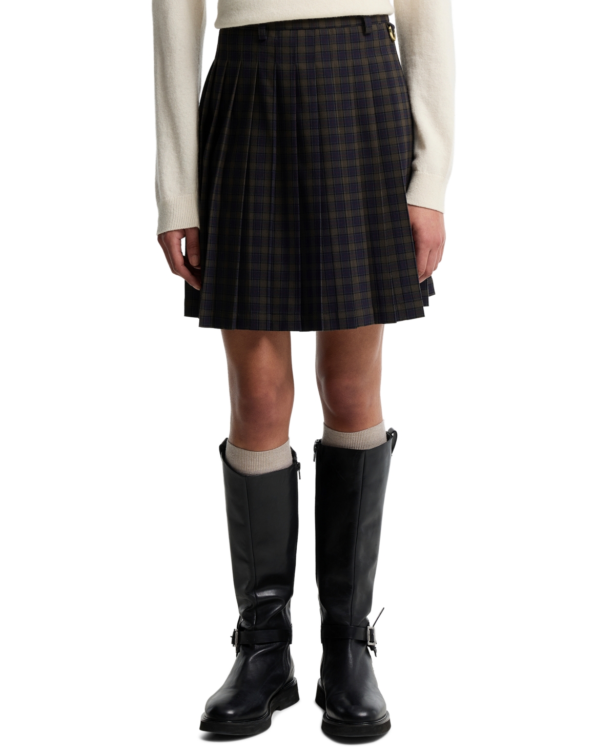 Barbour Women’s Carville Mini Pleated Plaid A-Line Skirt – Shadow Classic Barbour Women’s Carville Mini Pleated Plaid A-Line Skirt – Shadow Classic