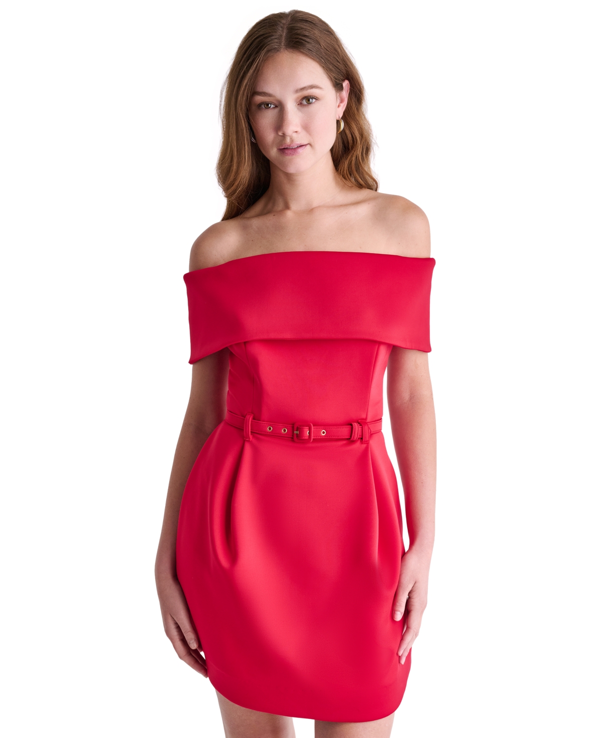 Bcbg Women’s Scuba Off-the-Shoulder Mini Dress – Red