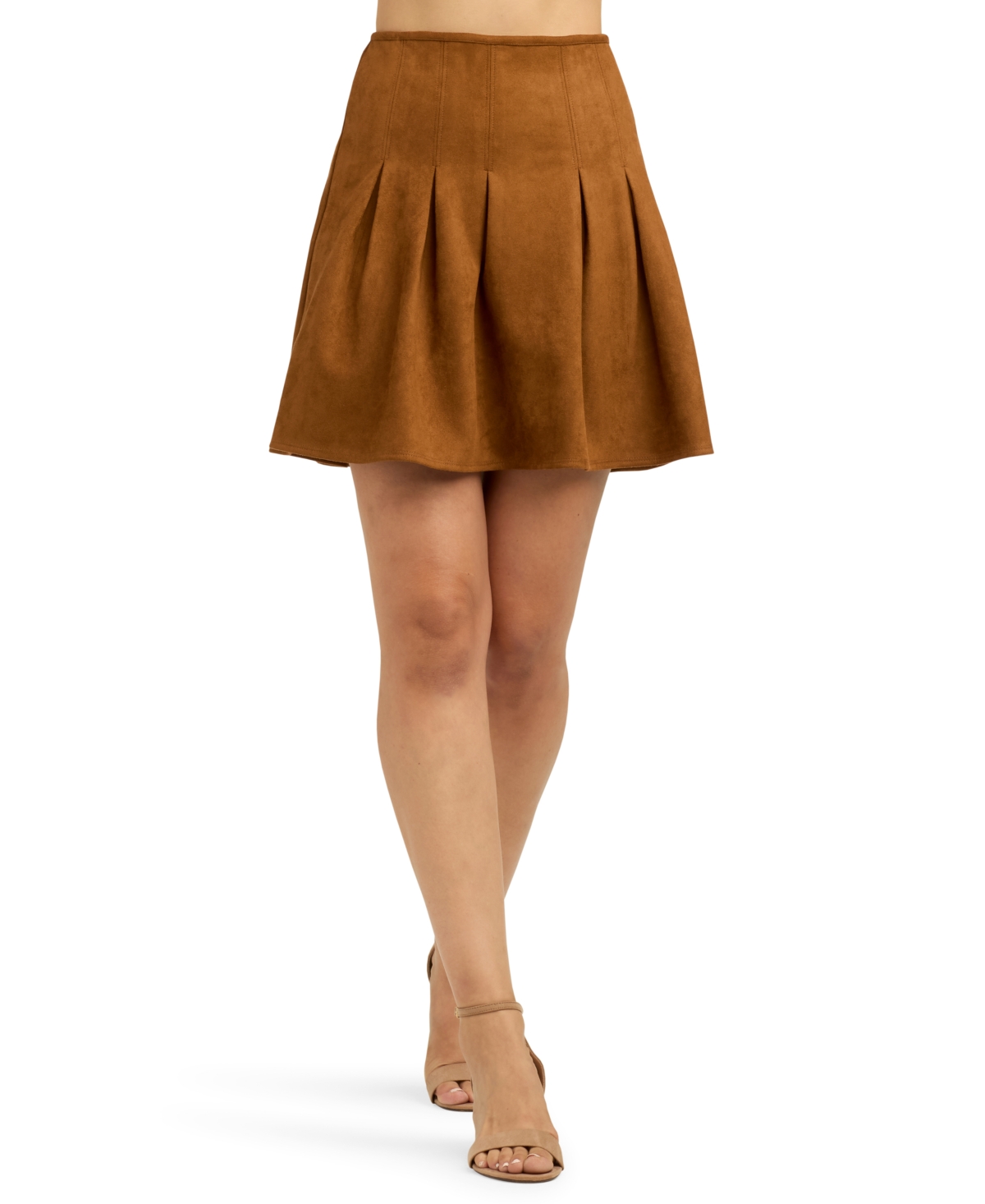 Bcx Juniors’ Pleated A-Line Mini Skirt – Cinnamon