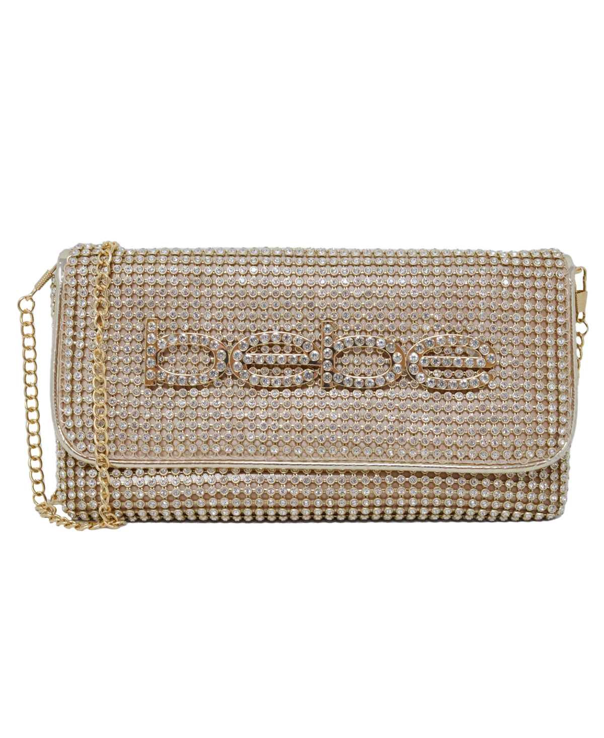 Bebe Zaza Flap Clutch Bag – Gold / White Bebe Zaza Flap Clutch Bag – Gold / White