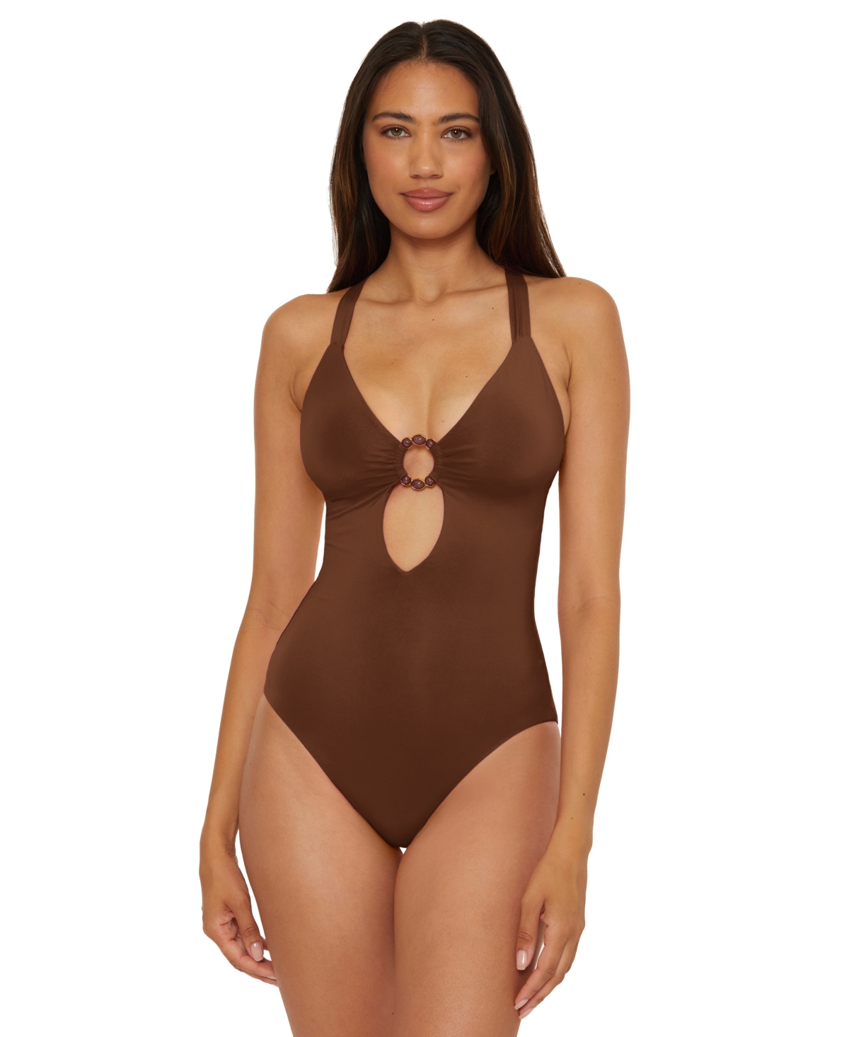 Becca Women’s Marble Canyon Ring One-Piece Swimsuit – Mocha Becca Women’s Marble Canyon Ring One-Piece Swimsuit – Mocha