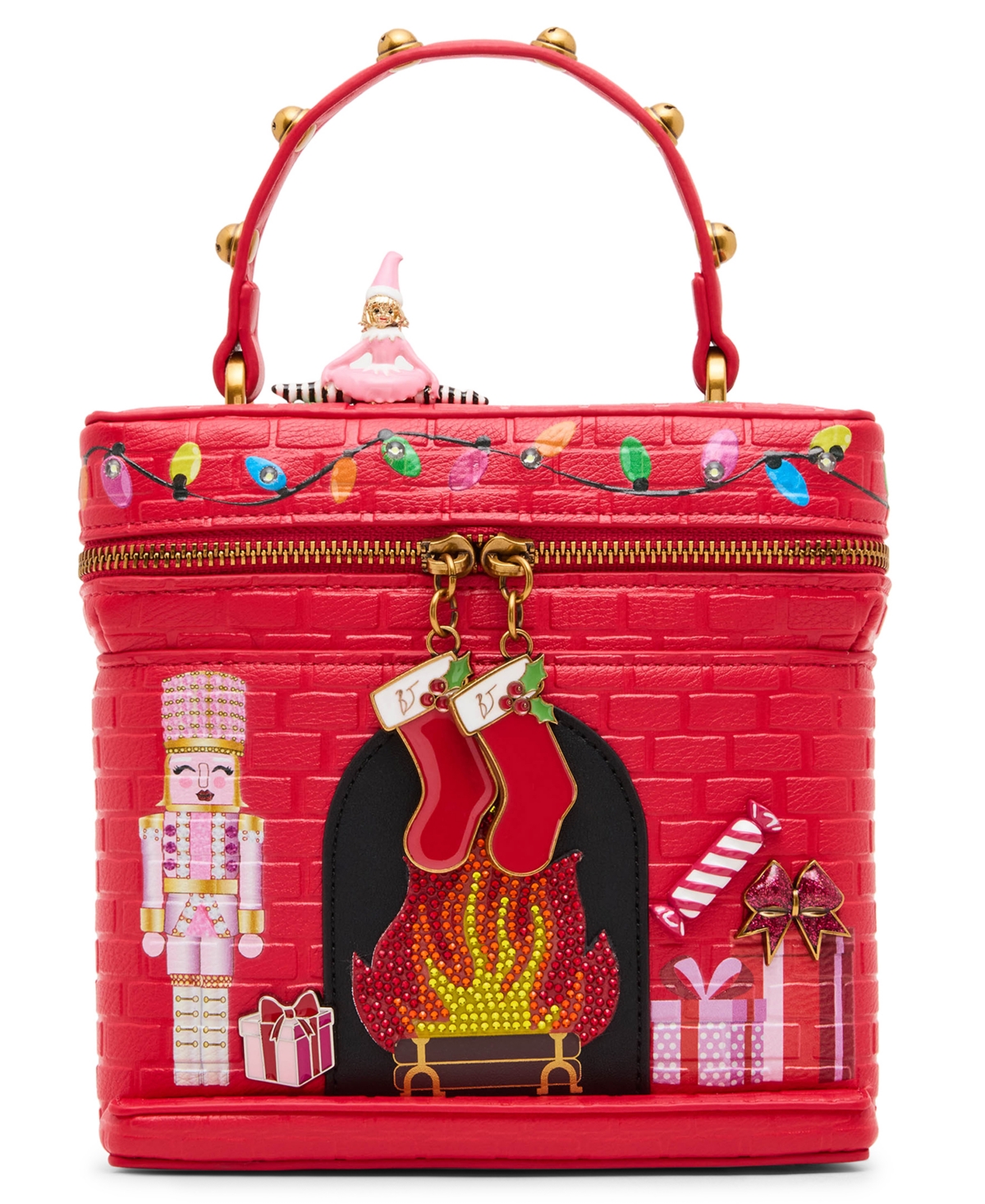 Betsey Johnson Cozy Up Light-Up Medium Crossbody Handbag – Red