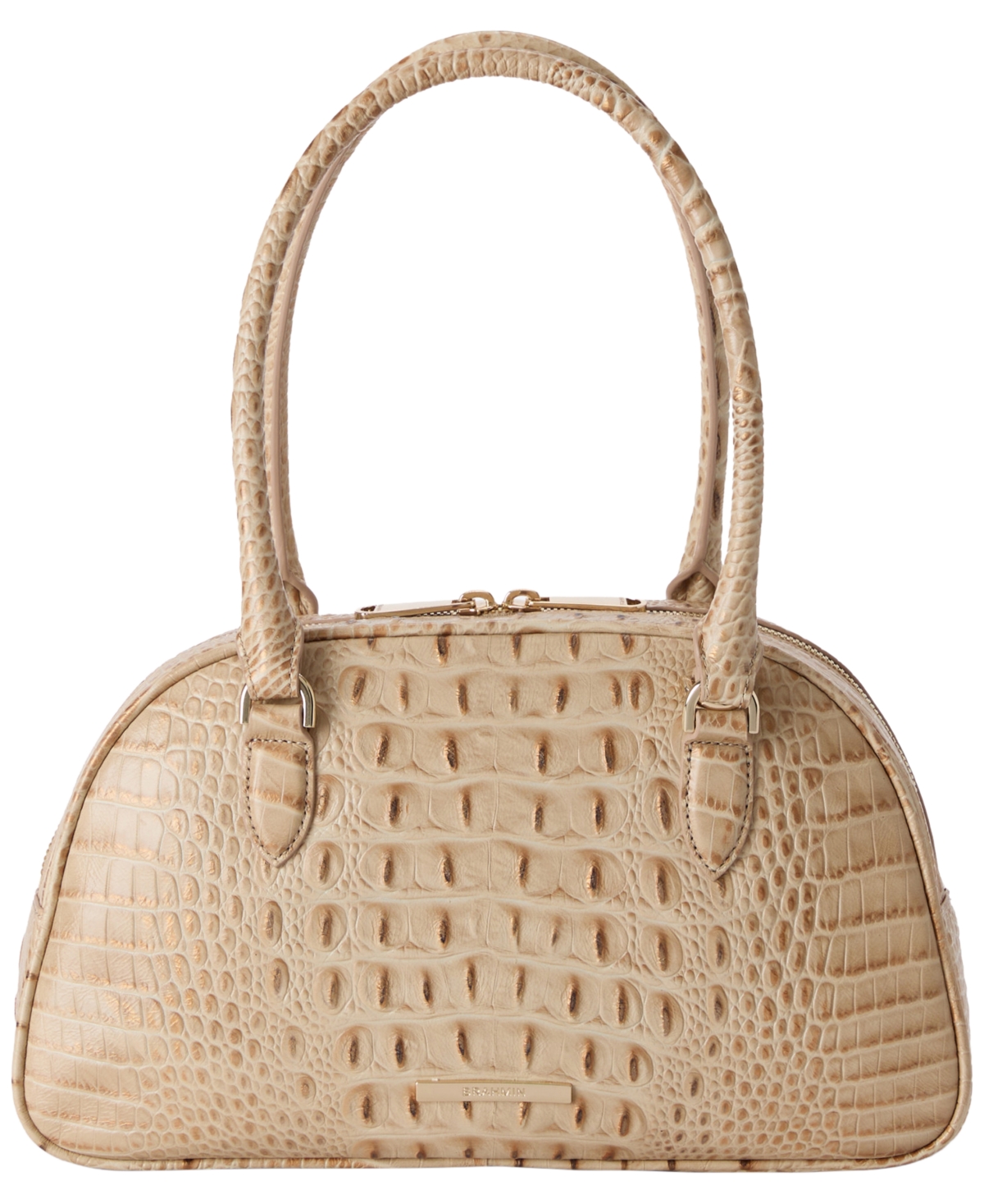 Brahmin Angie Alden Road Medium Leather Dome Satchel Handbag – Sandstorm Brahmin Angie Alden Road Medium Leather Dome Satchel Handbag – Sandstorm