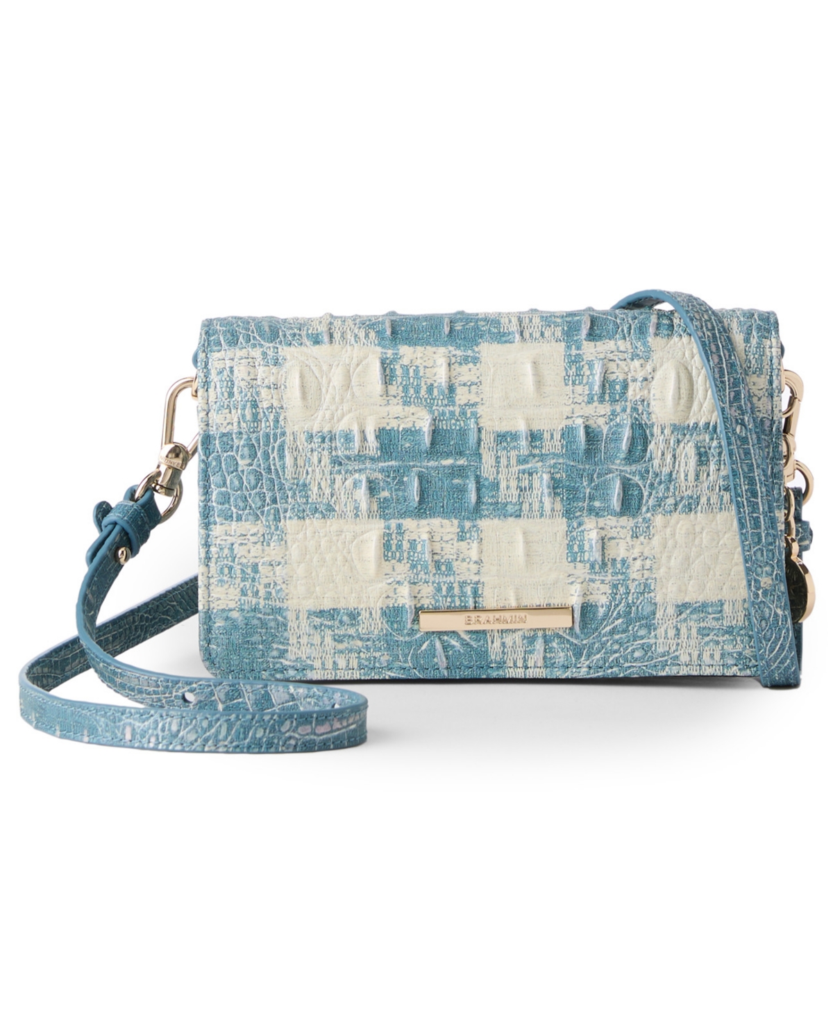Brahmin Minuette Sakura Leather Crossbody Bag – Blue Brahmin Minuette Sakura Leather Crossbody Bag – Blue