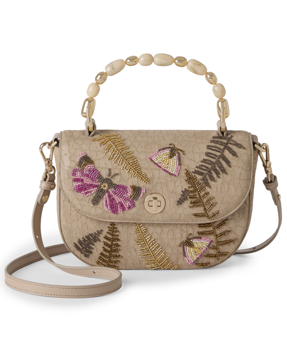 Brahmin Portia Woodland Small Leather Crossbody Handbag – Fossilized Brahmin Portia Woodland Small Leather Crossbody Handbag – Fossilized