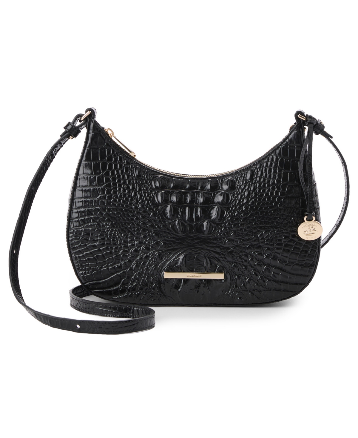 Brahmin Small Stephie Melbourne Small Leather Crossbody Handbag – Black Brahmin Small Stephie Melbourne Small Leather Crossbody Handbag – Black