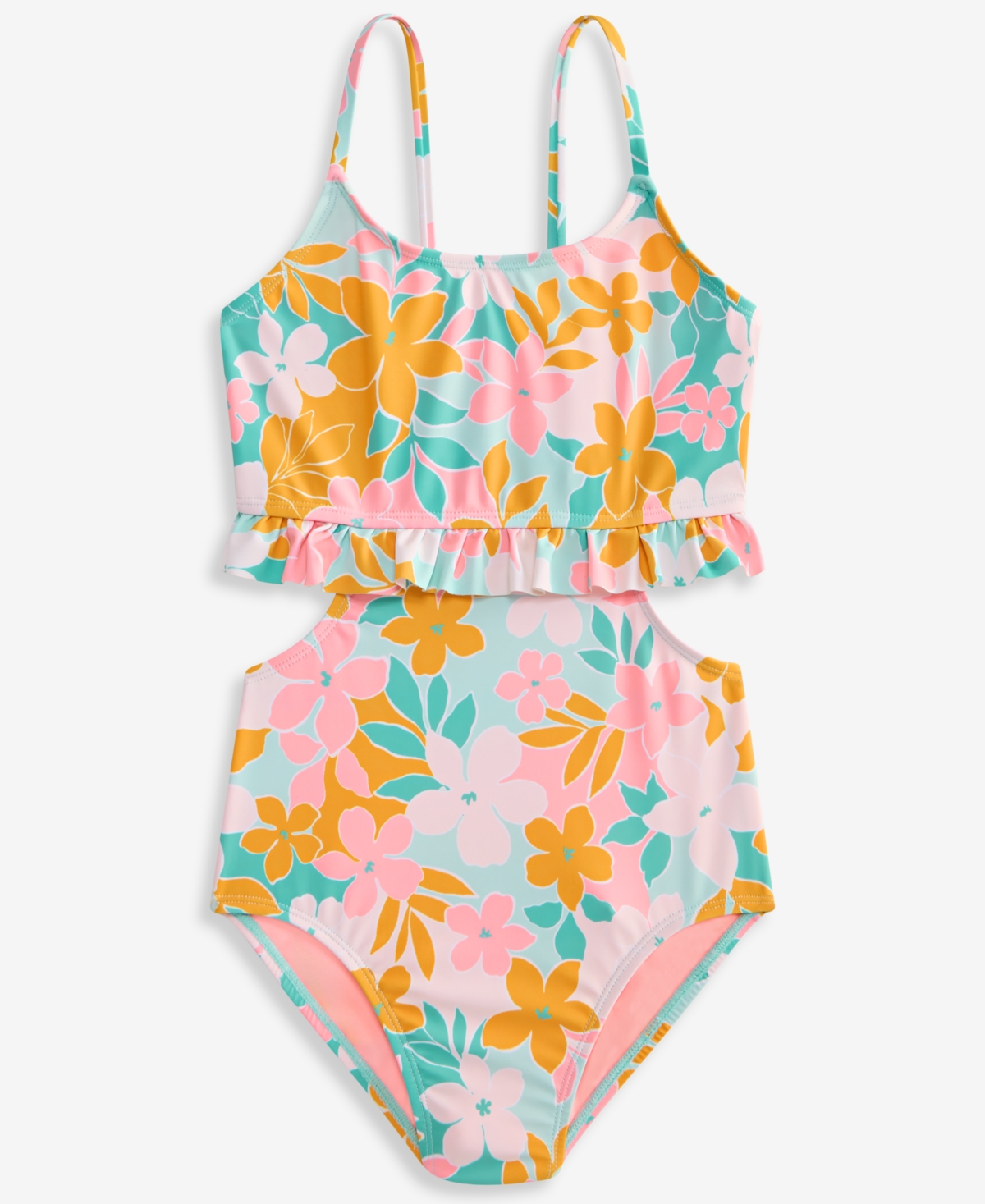 Breaking Waves Girls’ 7-16 Ruffle Monokini One-Piece Swimsuit – Multi Breaking Waves Girls’ 7-16 Ruffle Monokini One-Piece Swimsuit – Multi