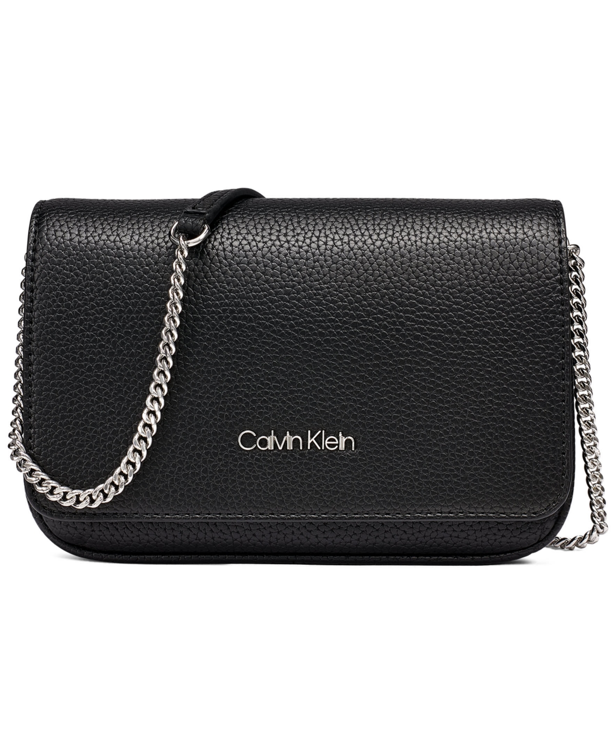 Calvin Klein Essential Magnetic Snap Mini Crossbody Handbag – Black/Silver Calvin Klein Essential Magnetic Snap Mini Crossbody Handbag – Black/Silver