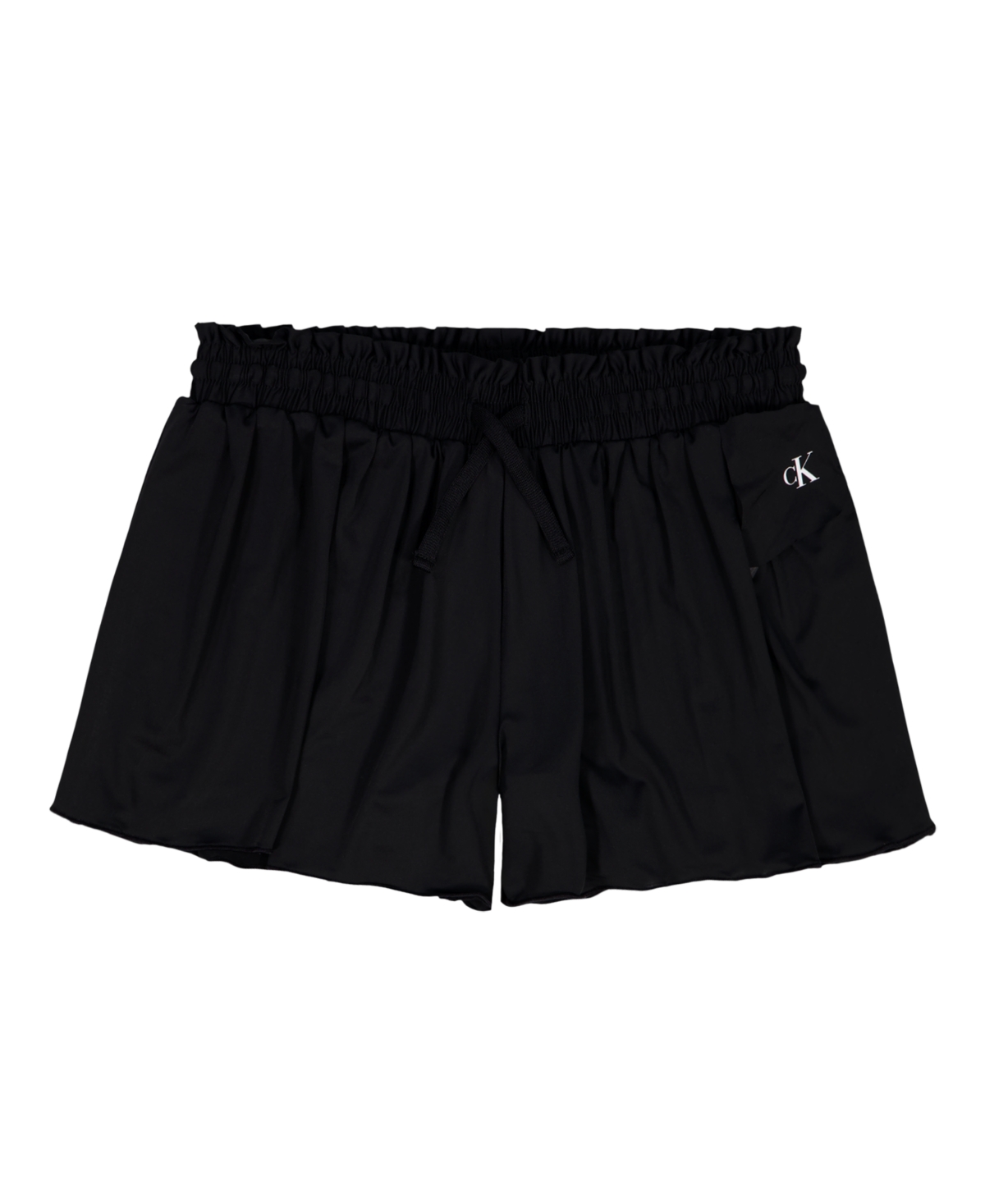 Calvin Klein Girls’ 7-16 Smocked Waist Pull-On Tech Shorts – Black Calvin Klein Girls’ 7-16 Smocked Waist Pull-On Tech Shorts – Black