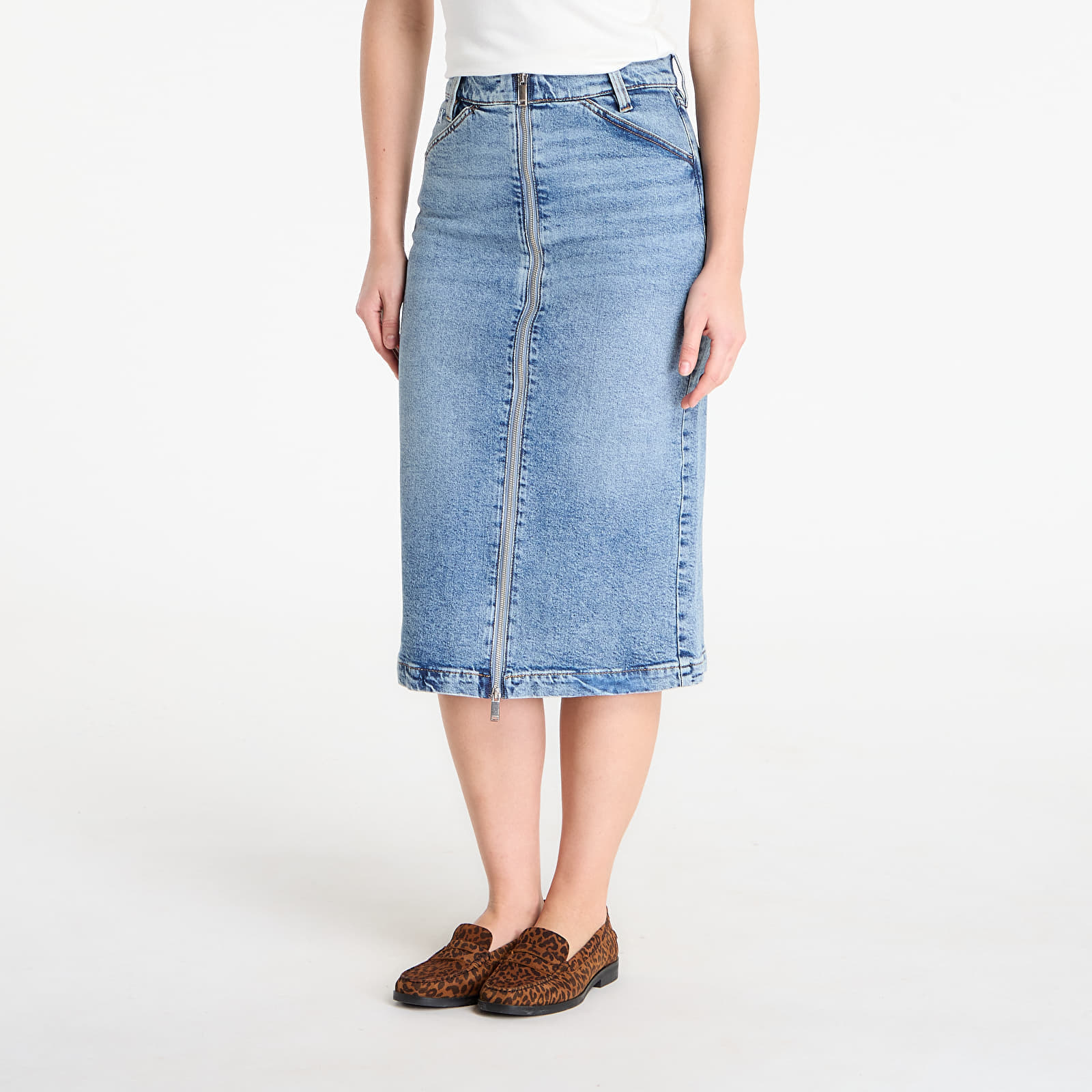 Calvin Klein Jeans Denim Zip Front Skirt Blue 29 Calvin Klein Jeans Denim Zip Front Skirt Blue 29