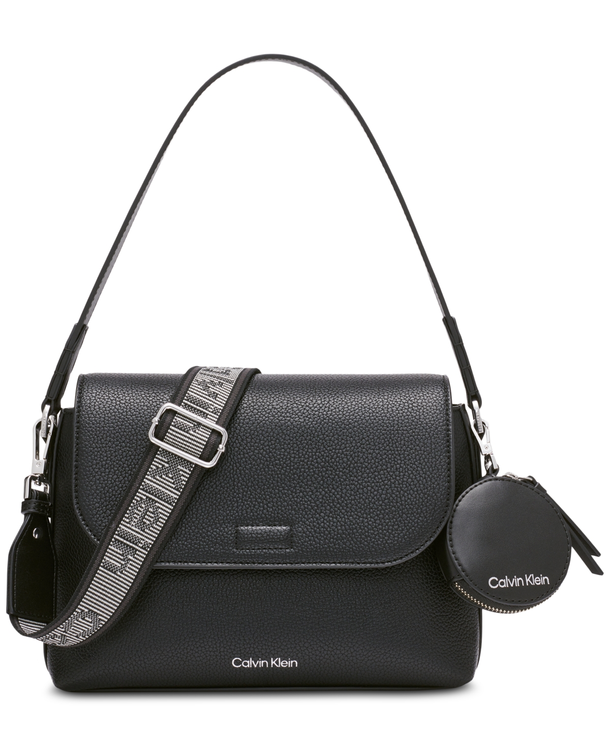 Calvin Klein Millie Convertible Shoulder Bag – Black/Silver