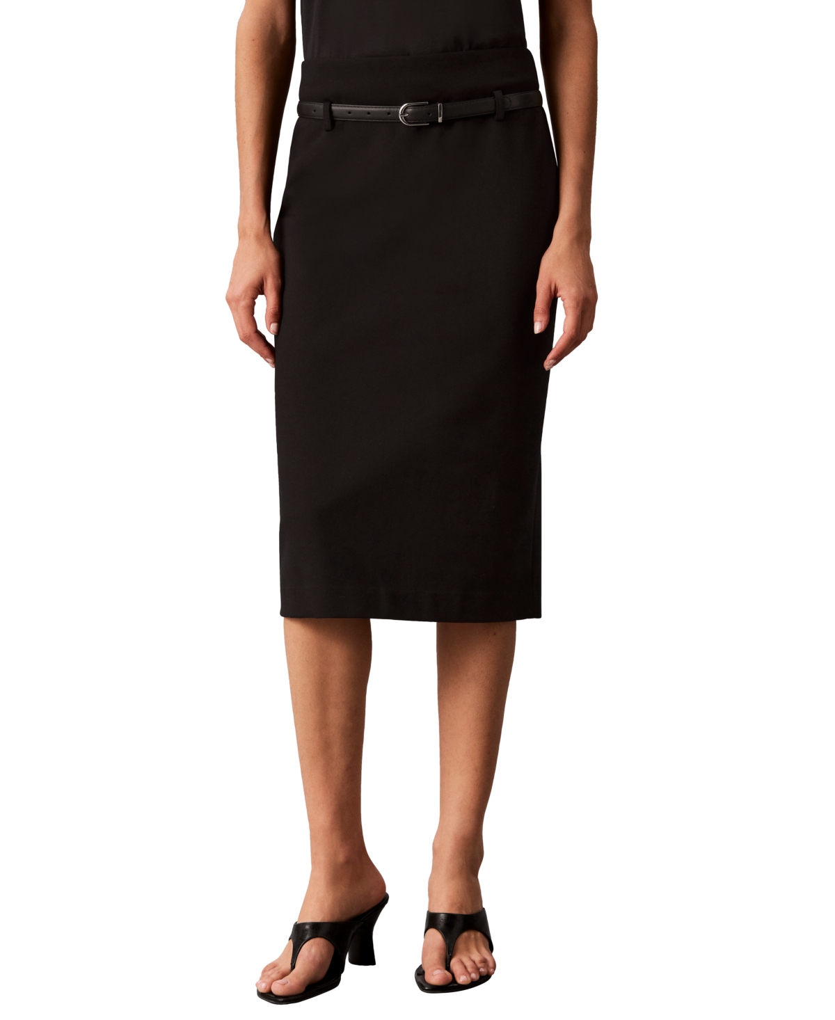 Calvin Klein Women’s Belted Midi Pencil Skirt – Black Calvin Klein Women’s Belted Midi Pencil Skirt – Black