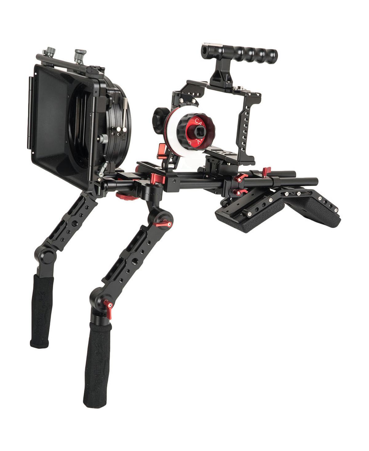 Came-tv Bmpcc 4K Plus Shoulder Rig Mattebox A/B Follow Focus 15mm Rod for BlackMagic Pocket Cinema Camera – Black Came-tv Bmpcc 4K Plus Shoulder Rig Mattebox A/B Follow Focus 15mm Rod for BlackMagic Pocket Cinema Camera – Black