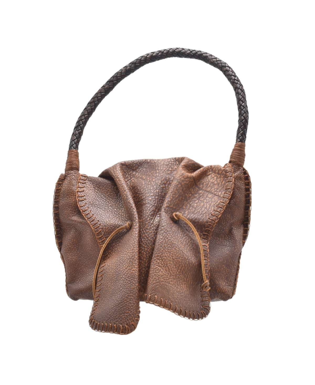 Carlos Falchi Shoulder Butterfly Leather Bag – Whiskey