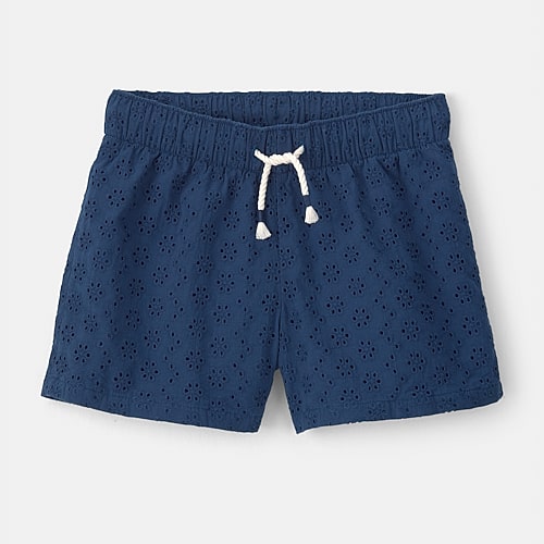 Carter’s Little & Big Kid Girls Woven Pull-On Short, 6, Blue