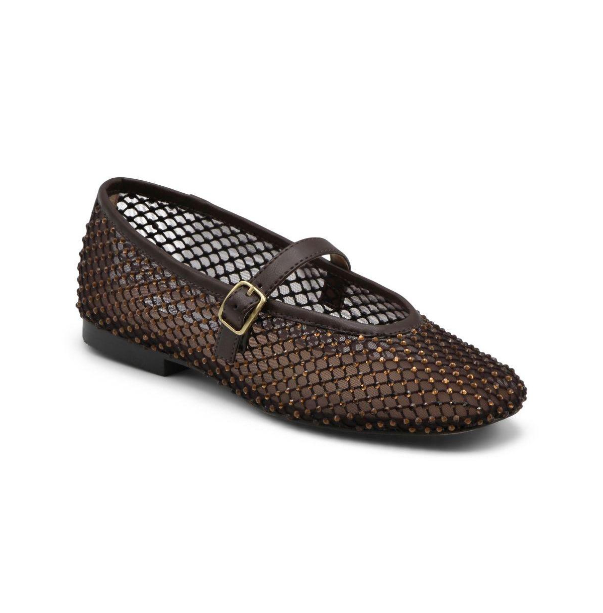 Charles David Womens Westa Flat Dress Shoe Mesh Rhinestones – Chocolate brown Charles David Womens Westa Flat Dress Shoe Mesh Rhinestones – Chocolate brown