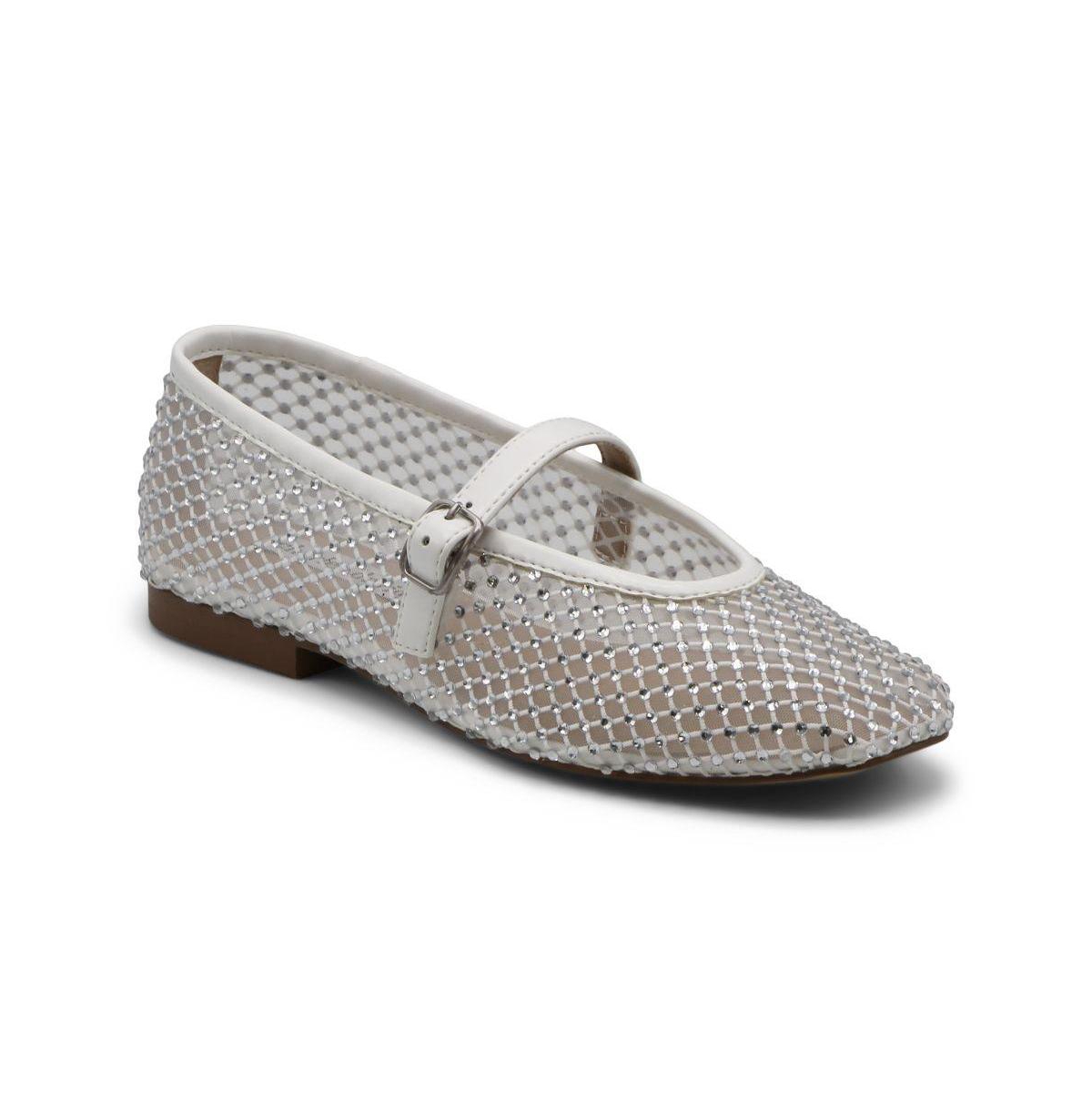 Charles David Womens Westa Flat Dress Shoe Mesh Rhinestones – Ivory Charles David Womens Westa Flat Dress Shoe Mesh Rhinestones – Ivory