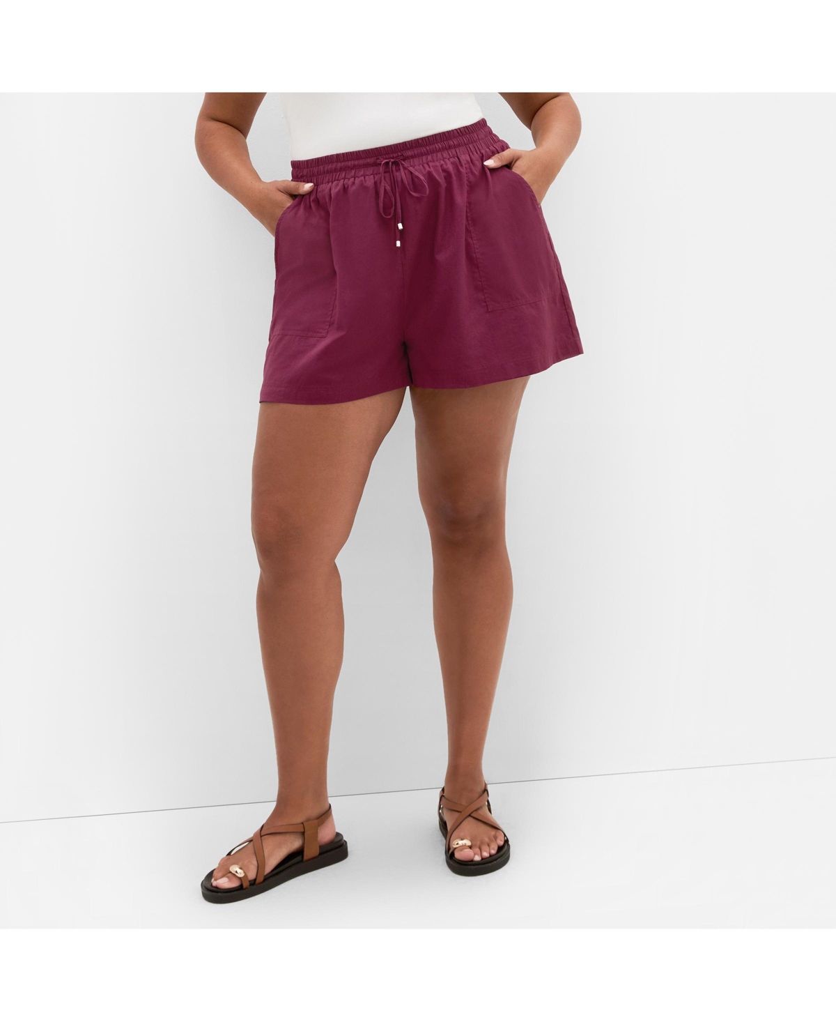 City Chic Women’s Lola Cotton Short – Pomegranate