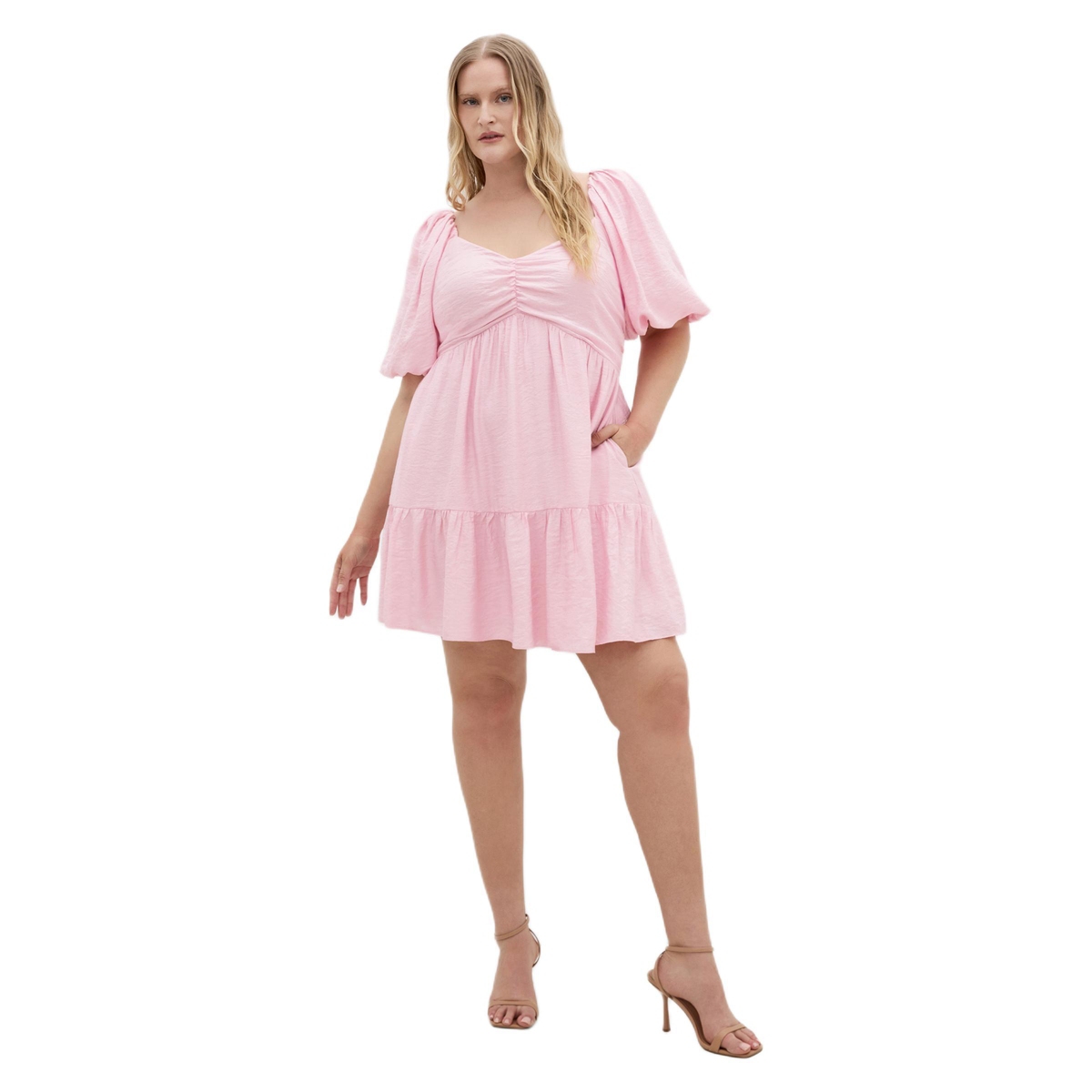 City Chic women’s Plus Size Mindy Babydoll Mini Dress – Heavenly pink City Chic women’s Plus Size Mindy Babydoll Mini Dress – Heavenly pink