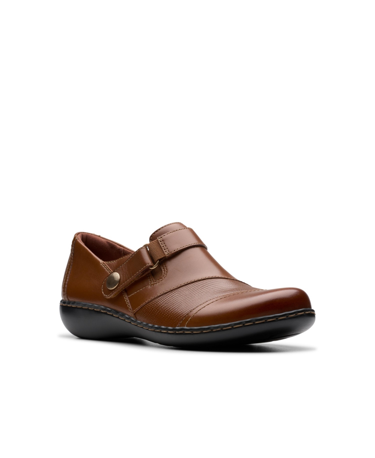 Clarks Women’s Collection Ashland Gem Slip On Shoes – Tan Leather Clarks Women’s Collection Ashland Gem Slip On Shoes – Tan Leather