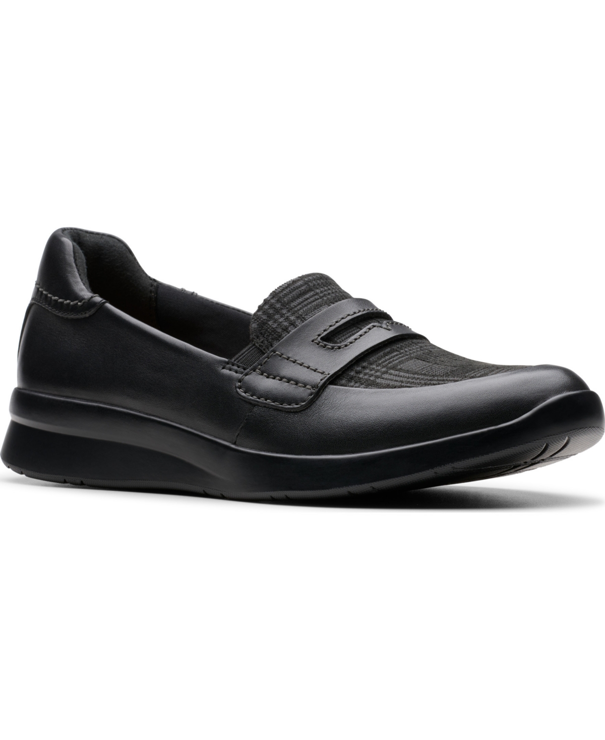 Clarks Women’s Collection Ellowyn Penny Shoes – Black Leather