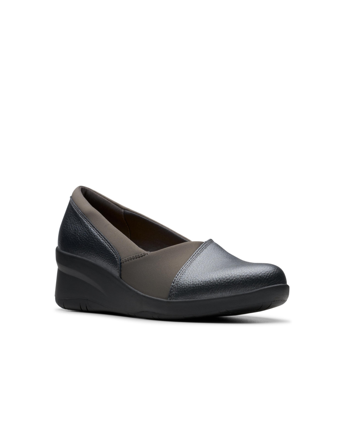 Clarks Women’s Collection Suttyn Walk Shoes – Dark Pewter Metallic Leather Clarks Women’s Collection Suttyn Walk Shoes – Dark Pewter Metallic Leather
